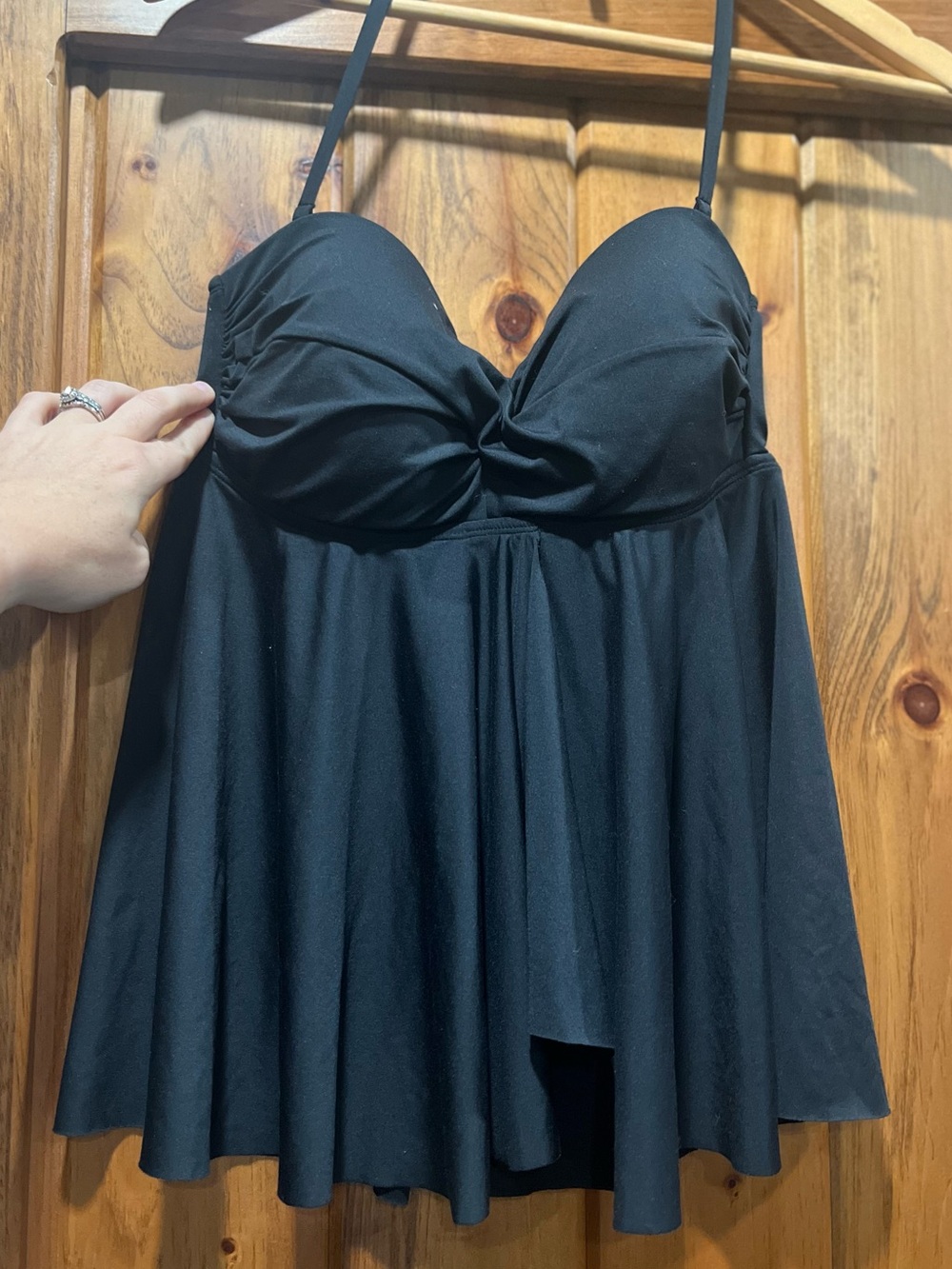 Merona Black Swimdress with Built-In Cups and Adjustable Straps
